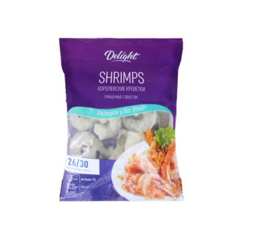 „დილაითი“ კრევეტი გასუფთავებული კუდით, გაყინული  280/300 გ 
