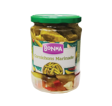 „ბონნა“ კონსერვი მჟავე კიტრი „კორნიშონი“ 580 მლ
