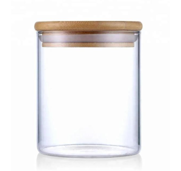 ქილა მინის, ბამბუკის თავსახურით 750 მლ
