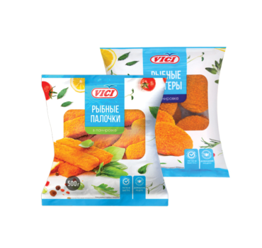 „ვიჩი“ თევზის ჩხირები/ბურგერი 500 გ 
