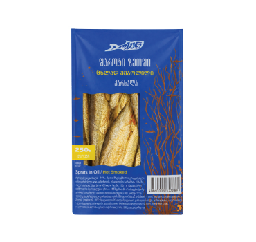 „ოკეანე“ შებოლილი თევზი „შპროტი“ ზეთში 250 გ 
