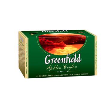 „გრინფილდი“ ჩაი მწვანე/„გოლდენ ცეილონი“ 25 ც. 
