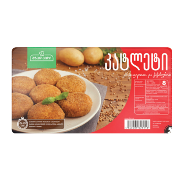 „მზარეული“ კოტლეტი წიწიბურით და კარტოფილით, სამარხვო 8 ც. 

