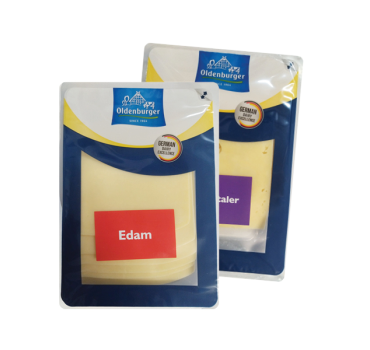 „ოლდენბურგერი“ ყველი „ედამი“/„გაუდა“/„ემენტალერი“, მსუქბუქი დაჭრილი 150 გ 
