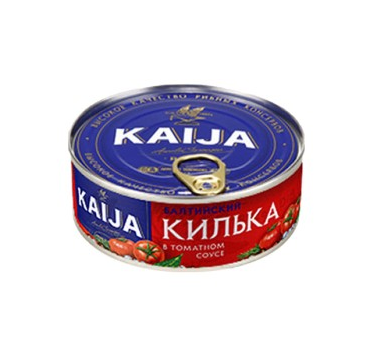 „კაიჯა“ თევზის კონსერვი „კილკა ტომატში“ 240 გ 
