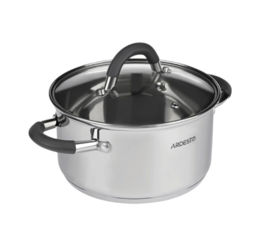 ქვაბი უჟანგავი ფოლადის მინის თავსახურით  3.6 ლ
