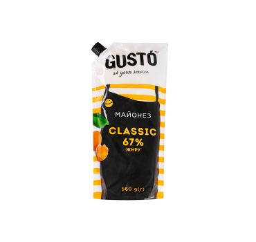 „გუსტო“ მაიონეზი კლასიკური 67% 560 გ
